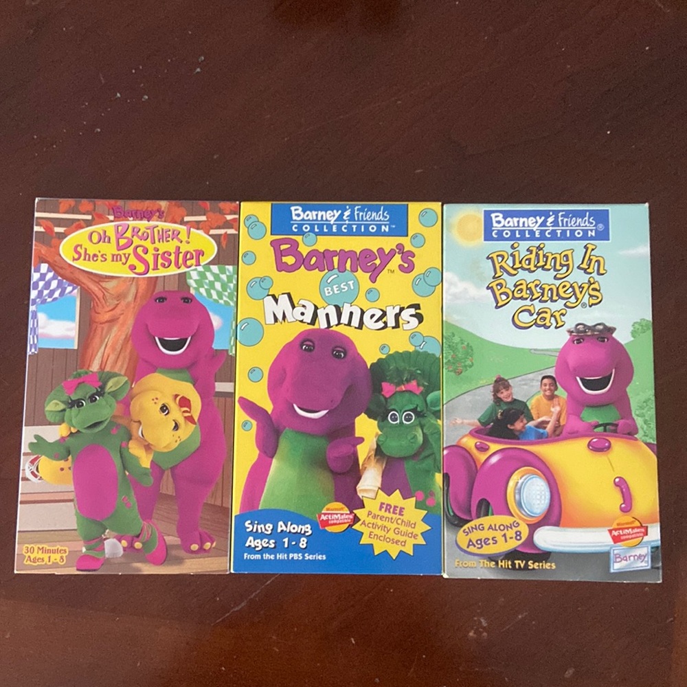 Barney set of 3 VHS tapes Fun & Educational videos